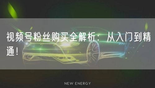 视频号粉丝购买全解析:从入门到精通!