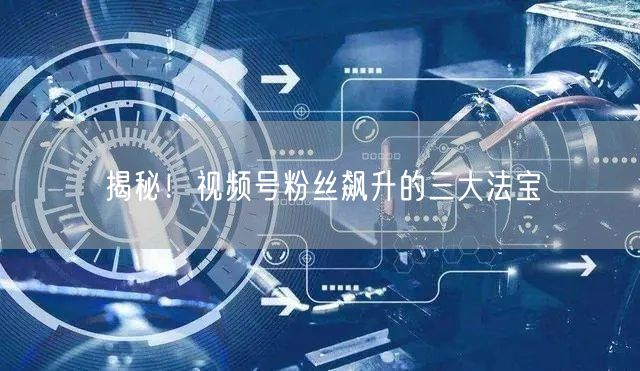 揭秘!视频号粉丝飙升的三大法宝